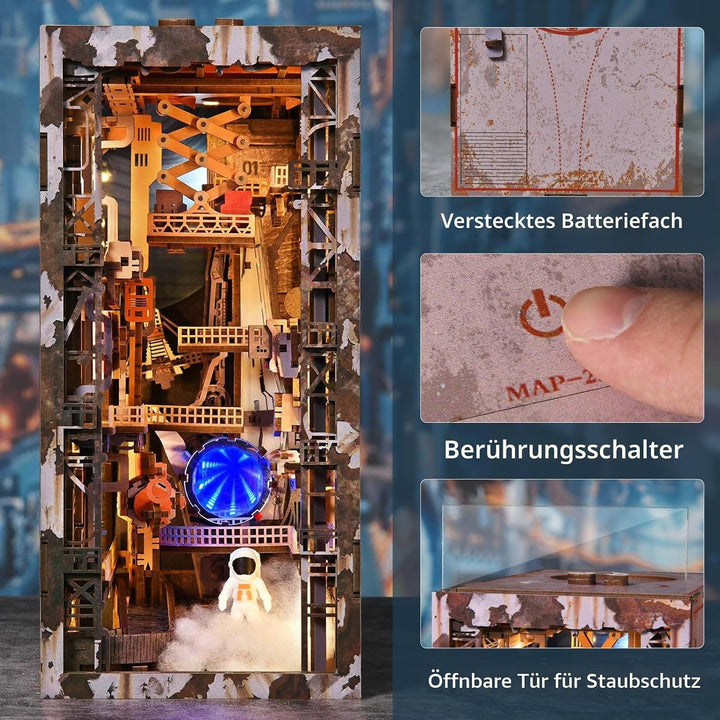 MiniCity Book Nook Kit, DIY Miniatur Puppenhaus Bücherecke Kit für Jugendliche und Erwachsene mit St