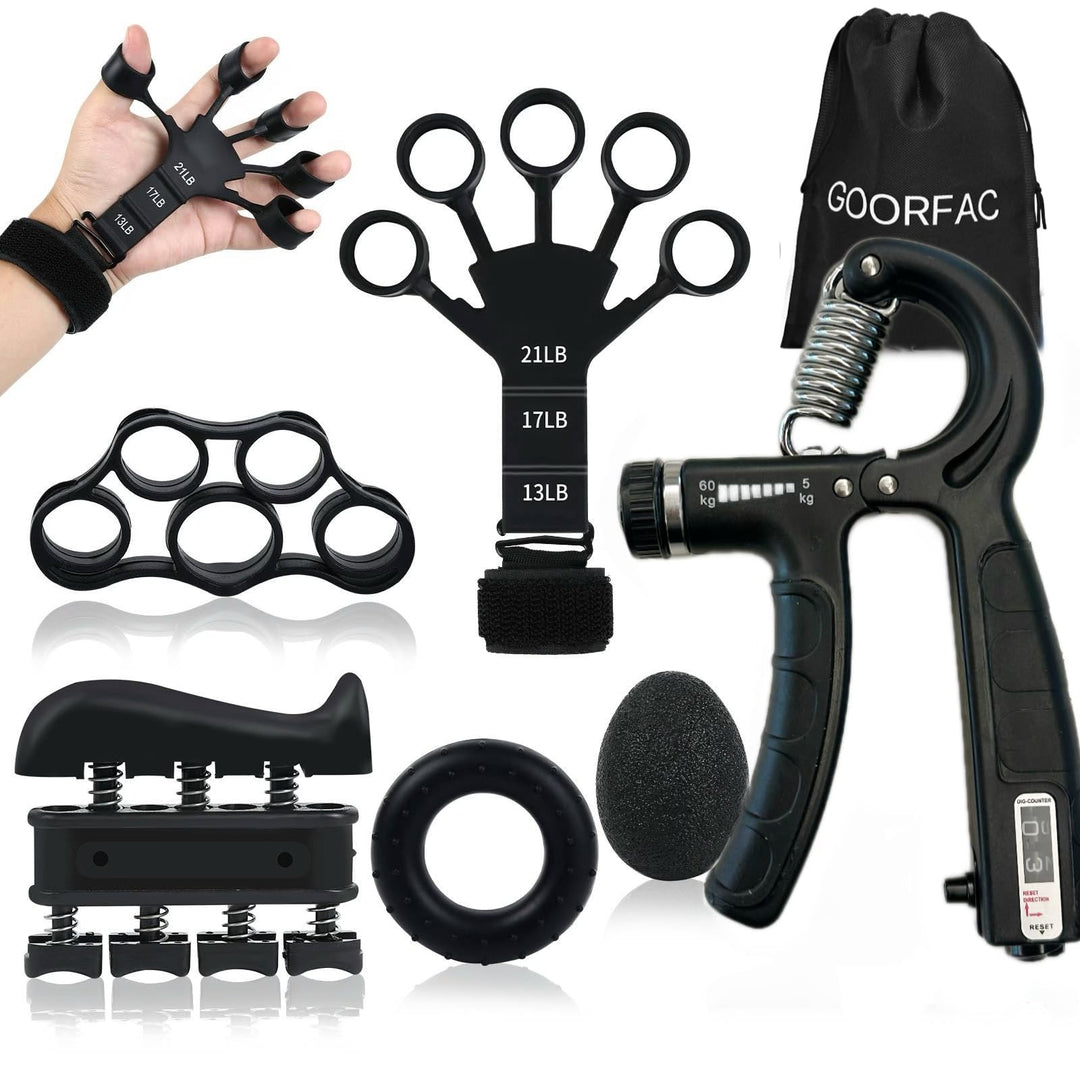GOORFACHandtrainer Fingertrainer (6-teilig) Griffkraft Trainer Krafttraining Griffstärker Verstellba