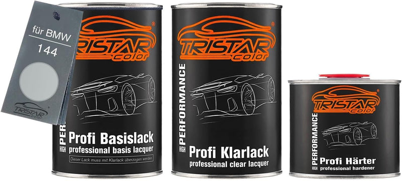 TRISTARcolor Autolack Set Dose spritzfertig für BMW 144 Felgensilber Metallic Basislack + 2K Klarlac