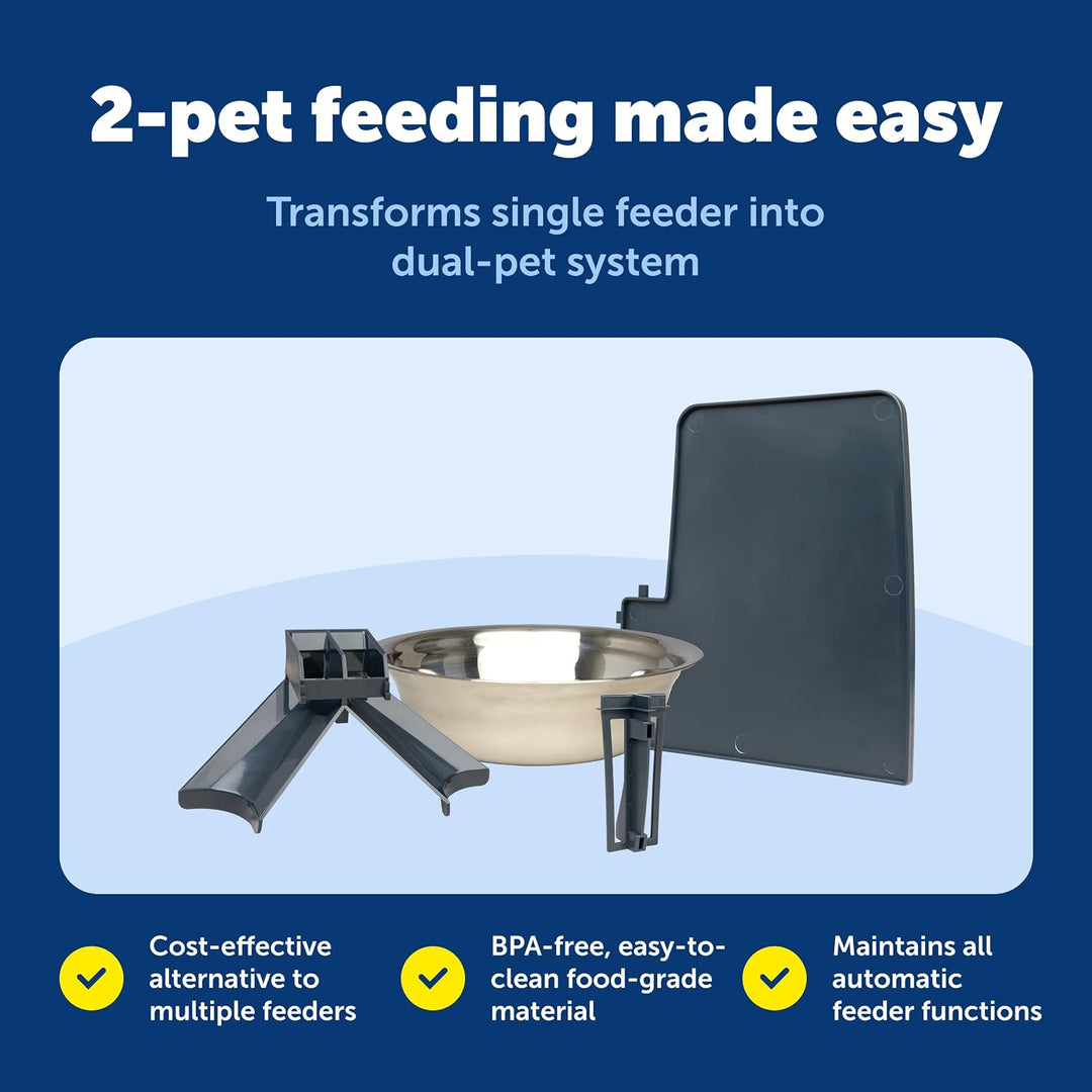 PetSafe 2 Tierfutterteiler mit nur einem Napf, Futterautomat für zwei Hunde oder Katzen, BPA-freier