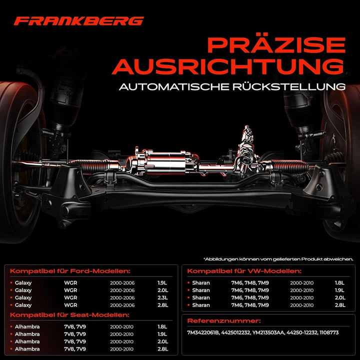Frankberg Lenkgetriebe Servolenkgetriebe Hydraulisch für Linkslenker Kompatibel mit Galaxy WGR 1.9L-