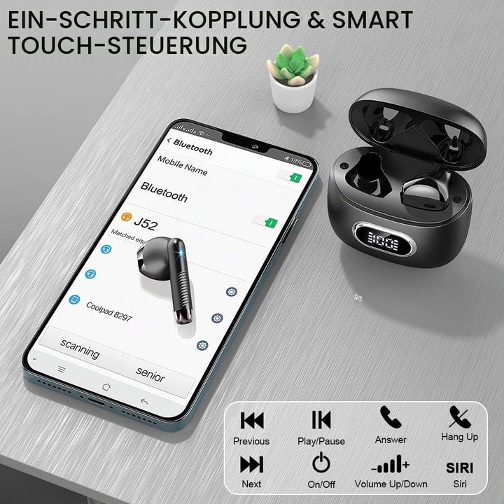 Bluetooth 5.3 Kopfhörer In Ear Kopfhörer Kabellos Bluetooth mit ENC Dual Mic, 2022 Kabellose Kopfhör
