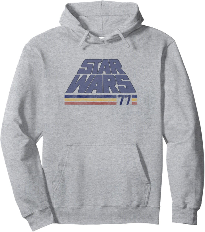Star Wars Classic Retro Slanted Logo Striped '77 Pullover Hoodie