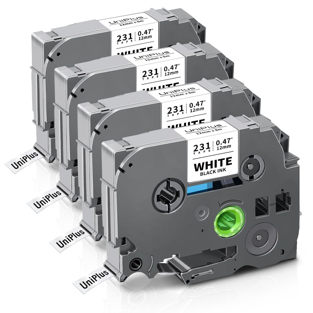UniPlus Kompatibel TZe-231 12mm TZe231 Etikettenband Ersatz für Brother TZe Schriftband Tz Tape 0,47