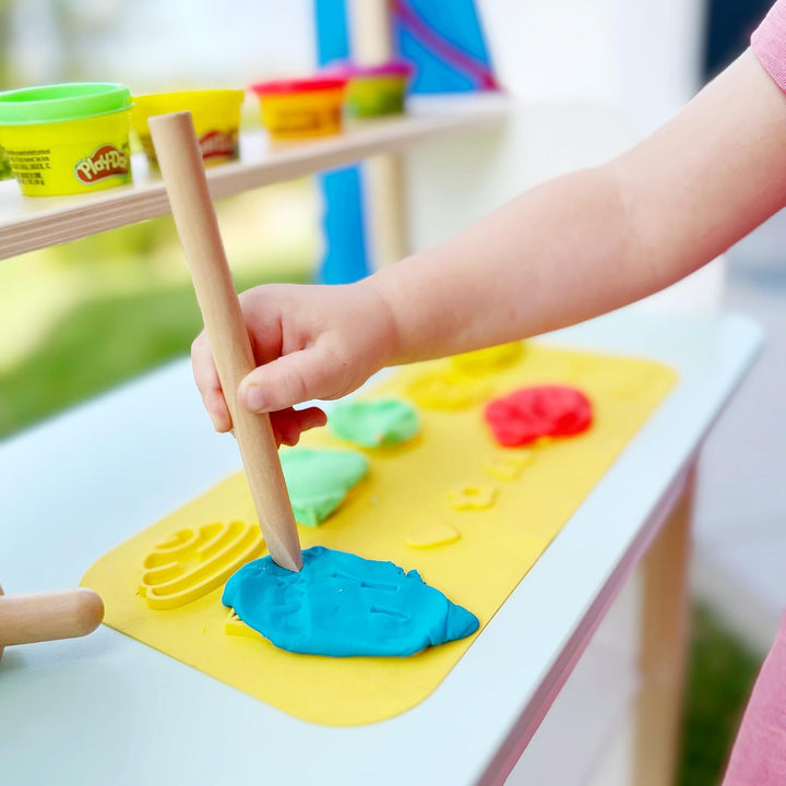 roba x Play-Doh Kompaktes Spielset - FSC-Holzwerkzeuge, 6 Knetdosen &amp; Schürze - Nachhaltiges, spielf