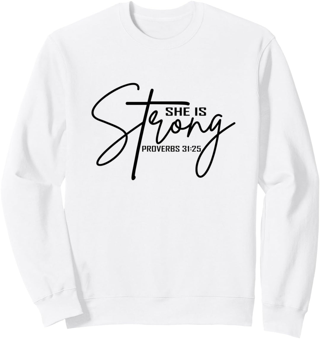 Sie ist starkes Hemd Sprichwörter Bibel Vers Christin Sweatshirt