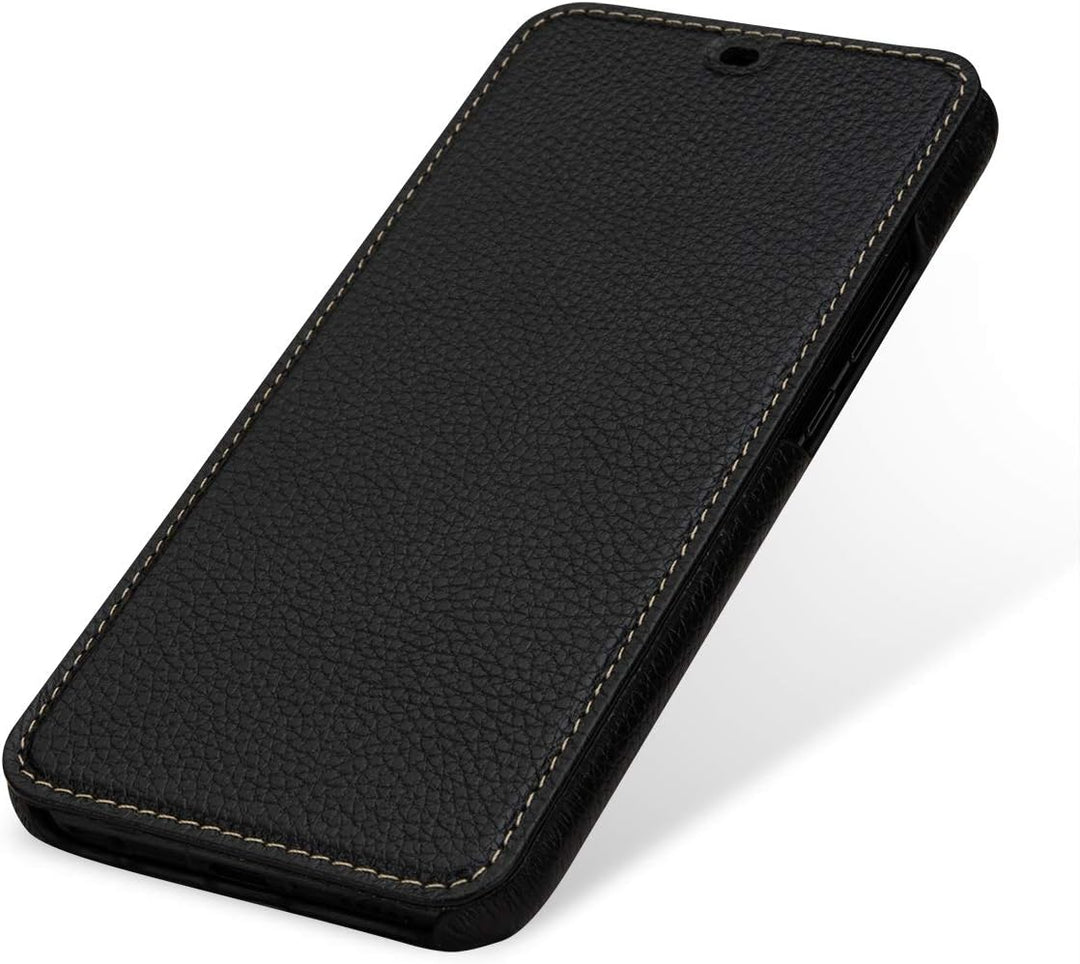 STILGUT Lederhülle für Huawei Mate 20 Lite Book Type, schwarz, schwarz