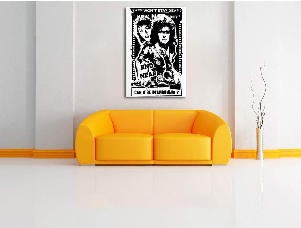 Horror invasion white Leinwandbild Bild auf Leinwand, XXL riesige Bilder fertig gerahmt mit Keilrahm