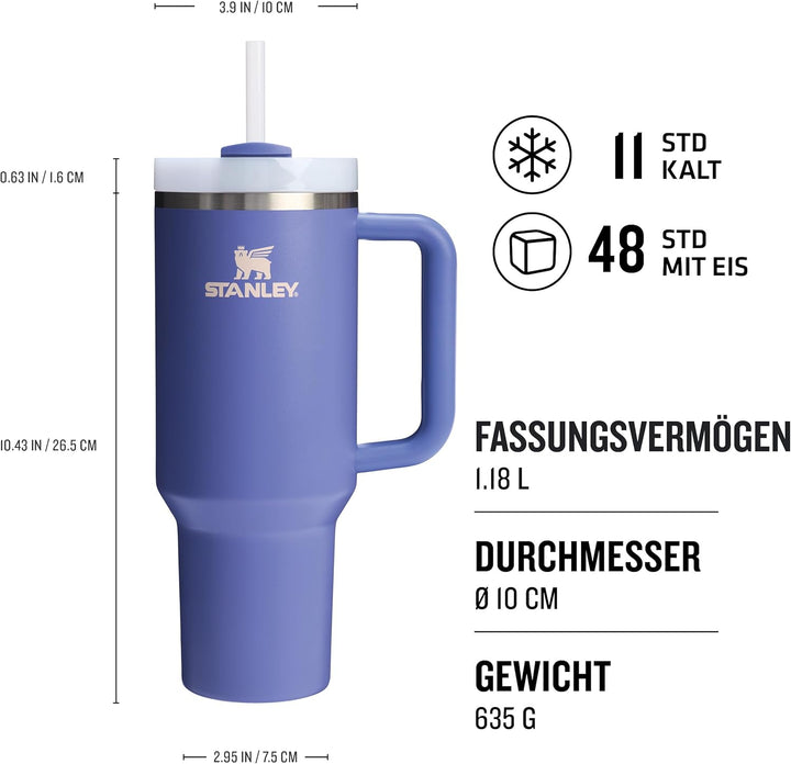 Stanley Quencher H2.0 Flowstate Trinkflasche Mit Strohhalm 1.2L - Thermobecher Kühlt 11 Stunden - 48