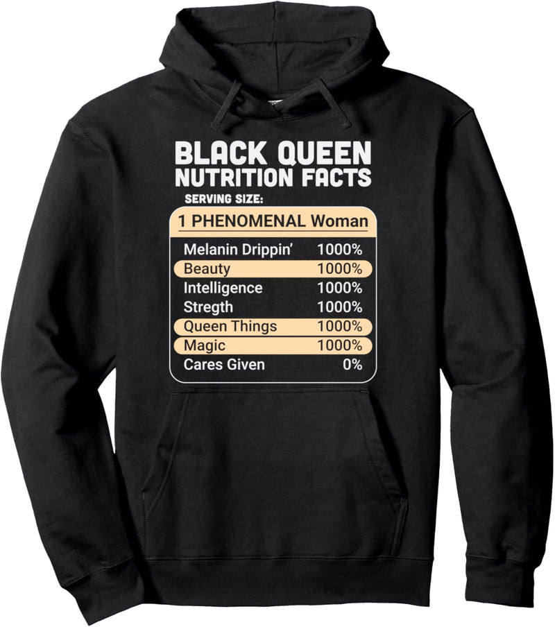 Thanksgiving Black Queen Nutritional Facts Beauty Magic Girl Pullover Hoodie