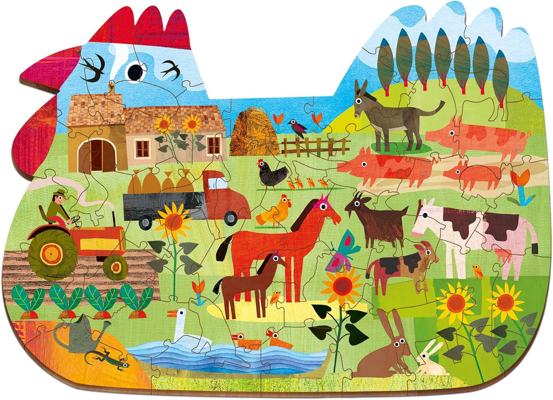 Ludattica - Woody Puzzle 48 Teile - Der Bauernhof