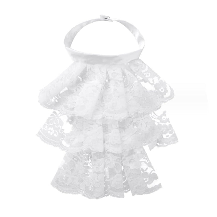 Elegtiskas Detachable Dickey Collar Victorian Lace Jabot Neck Ruff Collar Fake Collar S-M 244white,