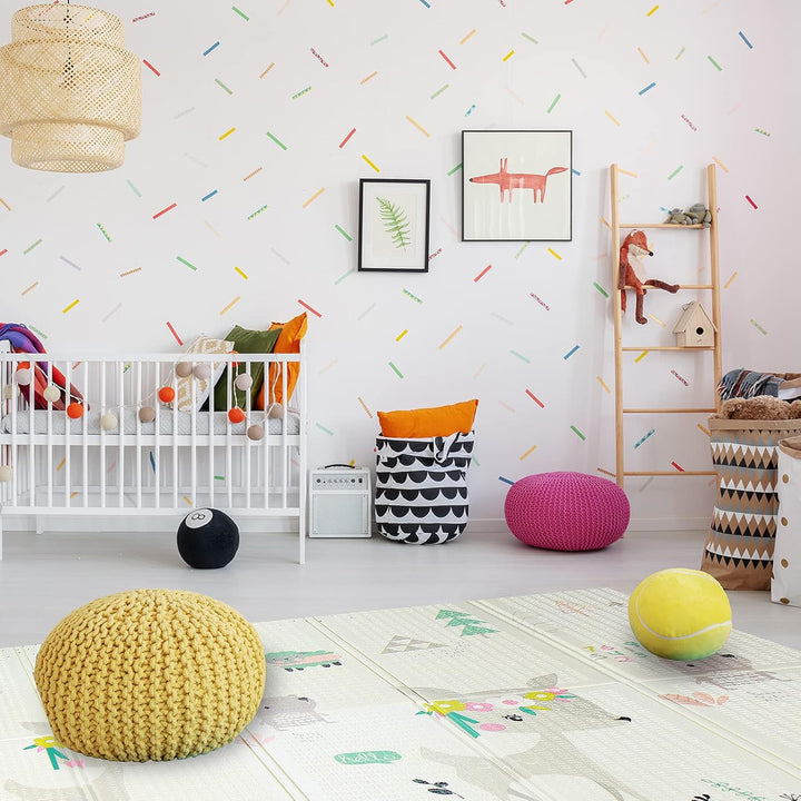 CCLIFE Krabbelmatte Spielmatte Baby Schadstofffrei 196x176x1cm Faltbar Spielunterlage Spielteppich G