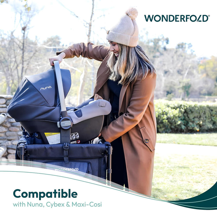 WonderFold KinderVan W2 Serie Autositz-Adapter: Sichere Befestigung der Babyschale für Baby und ein