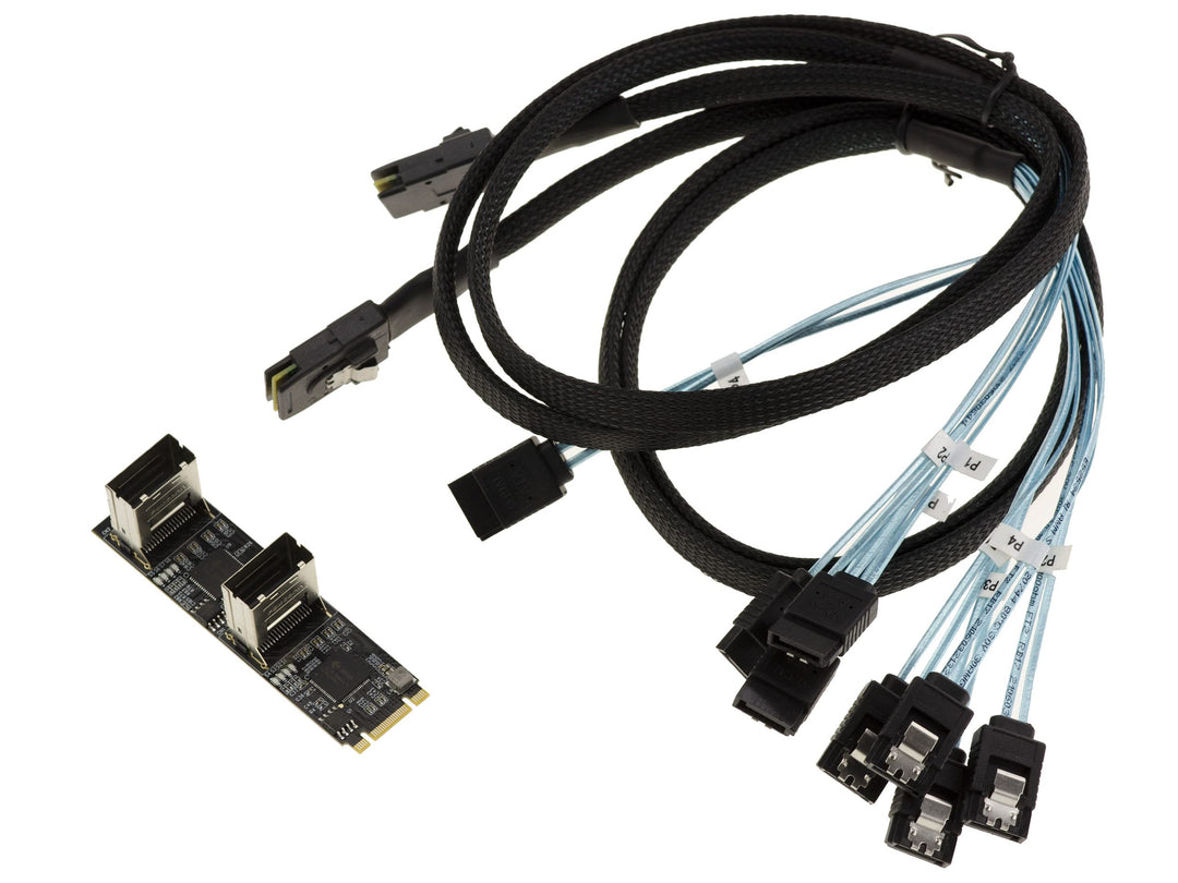KALEA-INFORMATIQUE M.2. Karte 8 Ports SATA 3.0 6Gbps für M2-Port vom Typ PCIe 3.0 M-Key oder B+M mit
