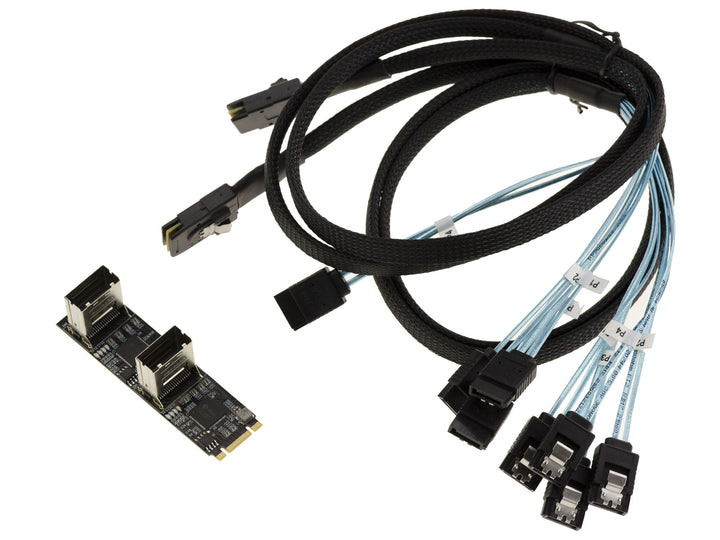 KALEA-INFORMATIQUE M.2. Karte 8 Ports SATA 3.0 6Gbps für M2-Port vom Typ PCIe 3.0 M-Key oder B+M mit