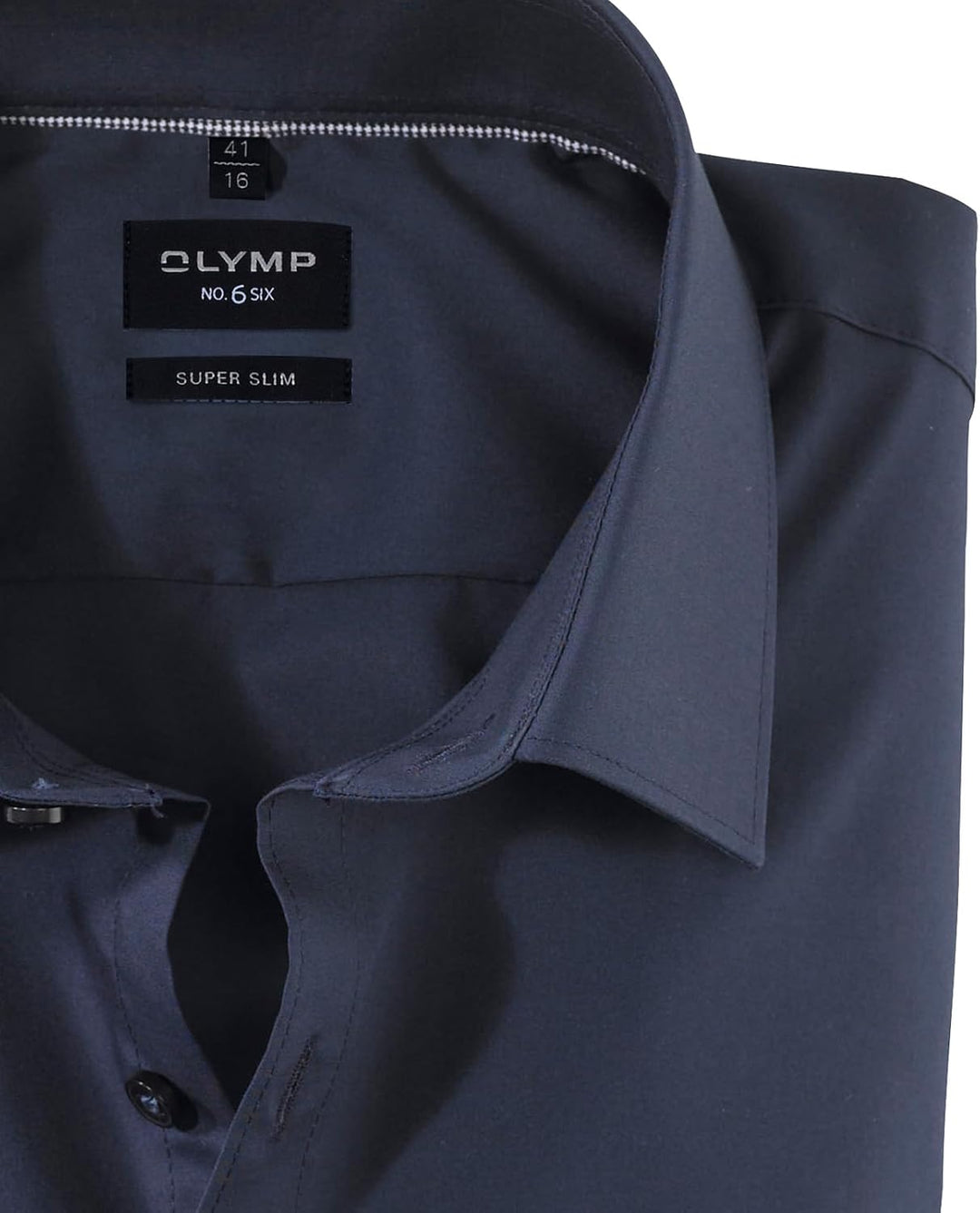 OLYMP Herren Oberhemd Langarm No. Six,Uni,super Slim,Urban Kent 36 Marine 18, 36 Marine 18