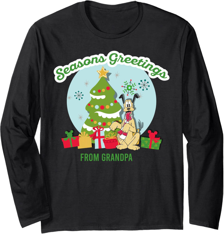 Disney Mickey Friends Weihnachten Seasons Greetings Grandpa Langarmshirt