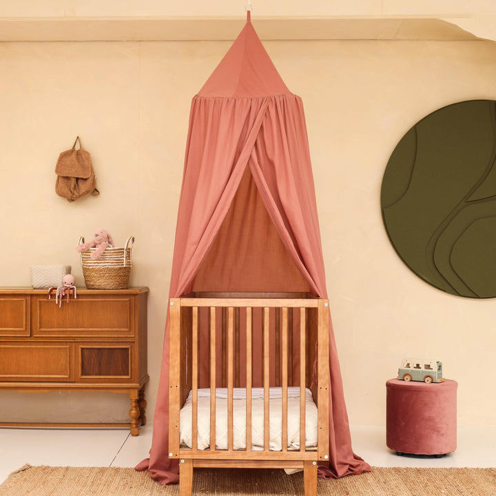 Rosa Baldachin für Kinderzimmer | Hängender Betthimmel für Babybett | Moskitonetz für Stubenwagen &