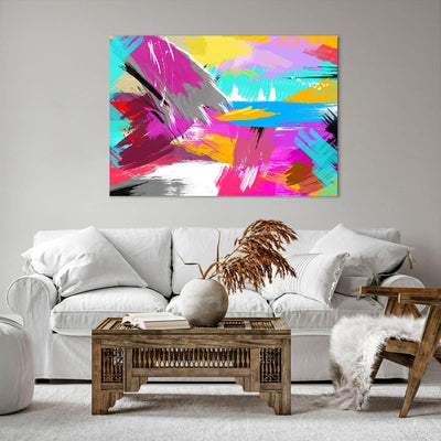 Bilder auf Leinwand 100x70cm Leinwandbild mit Rahmen Abstraktion modern Gross Wanddeko Bild Schlafzi