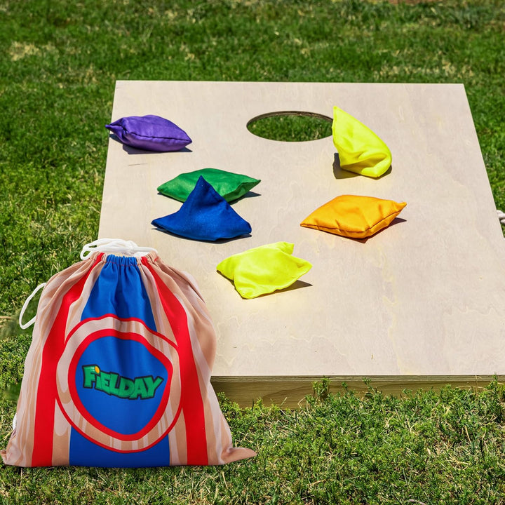 JOYIN 16 Cornhole Sitzsäcke zum Werfen Set 12x12cm Sitzsäcke Werfen 16Stk Bean Bags Wurfspiel Kinder