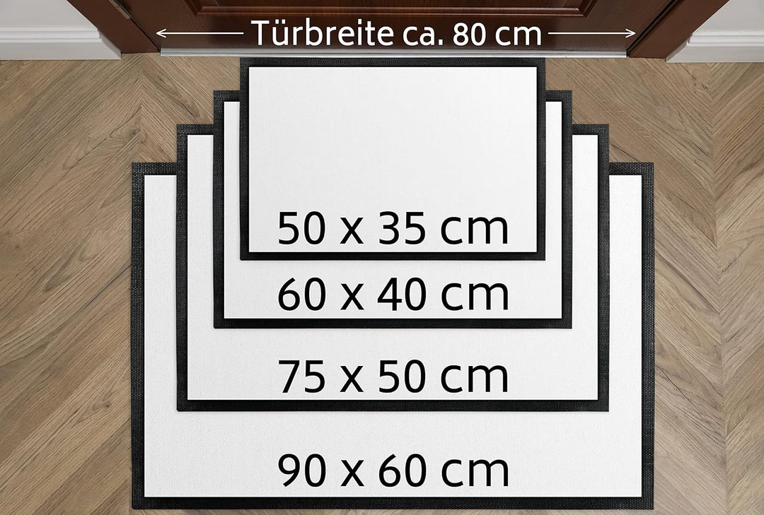 True Statements Weihnachts-Fussmatte personalisiert mit Wunschtext „Frohe Weihnachten“ - mit Gold-Wi