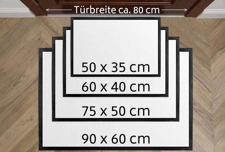 True Statements Weihnachts-Fussmatte personalisiert mit Wunschtext „Frohe Weihnachten“ - mit Gold-Wi