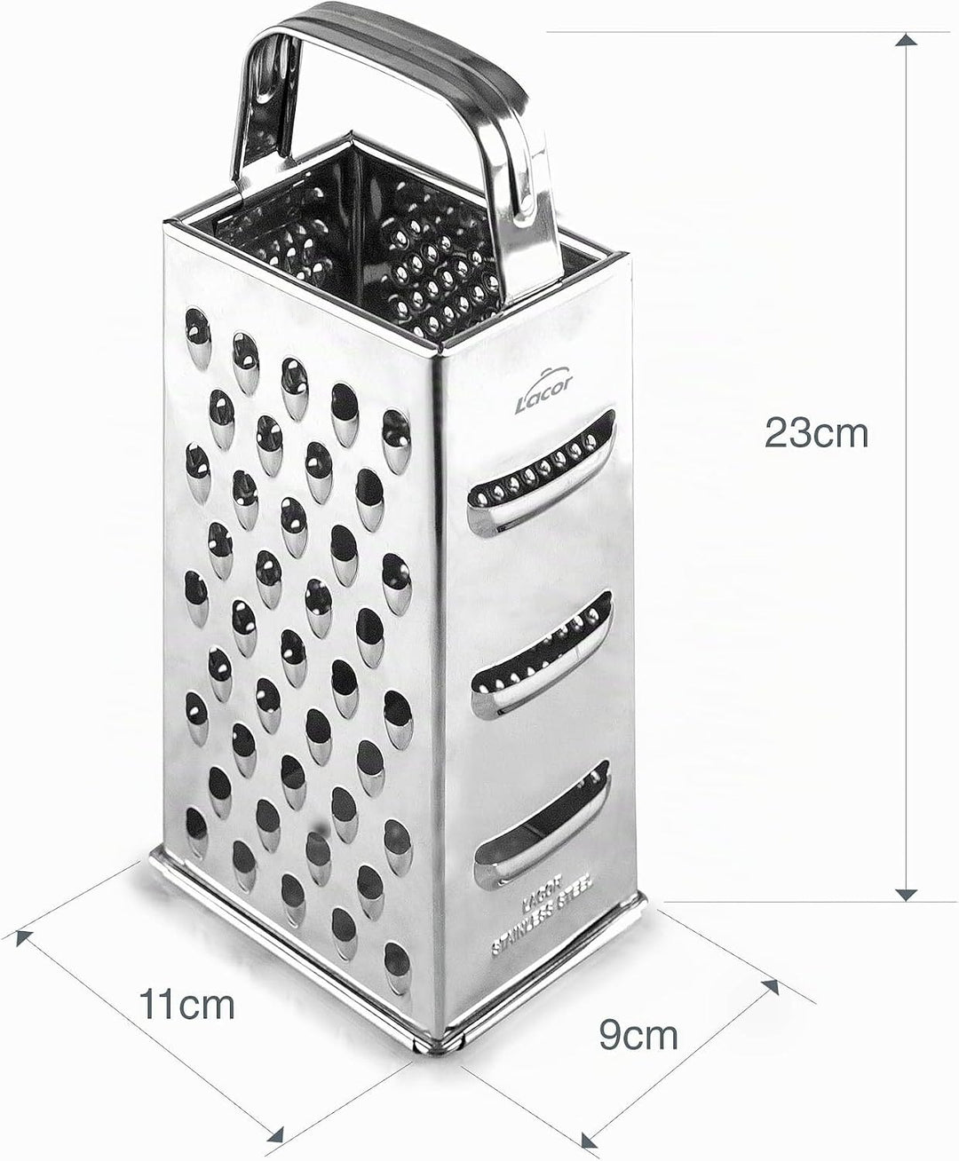 Lacor - 60305 - Reibe 6 in 1, robust und widerstandsfähig, spülmaschinenfest, zum Reiben aller Arten
