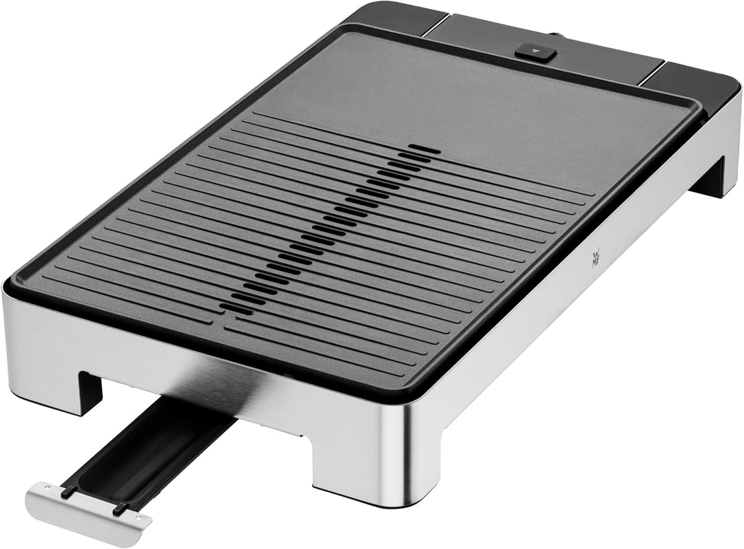 WMF Lono Tischgrill flach & gerippt, Elekrogrill mit variabler Temperatureinstellung, 2300 W, edelst