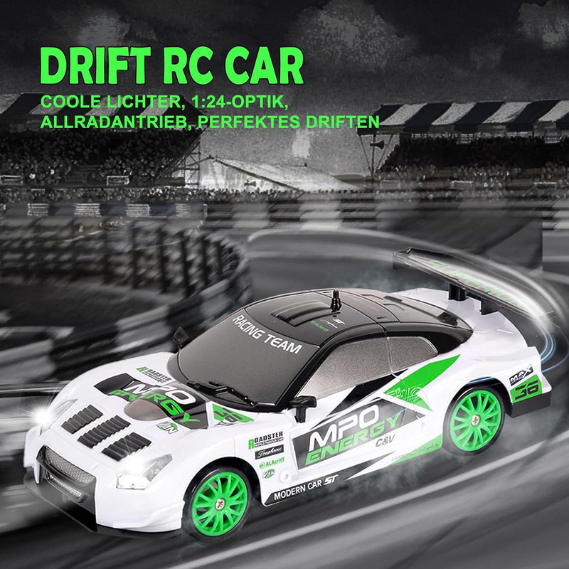 Siereolly RC Drift Car 1:24 Ferngesteuertes Auto 2,4Ghz Spielzeugauto 15km/h 4WD Ferngesteuertes Ren