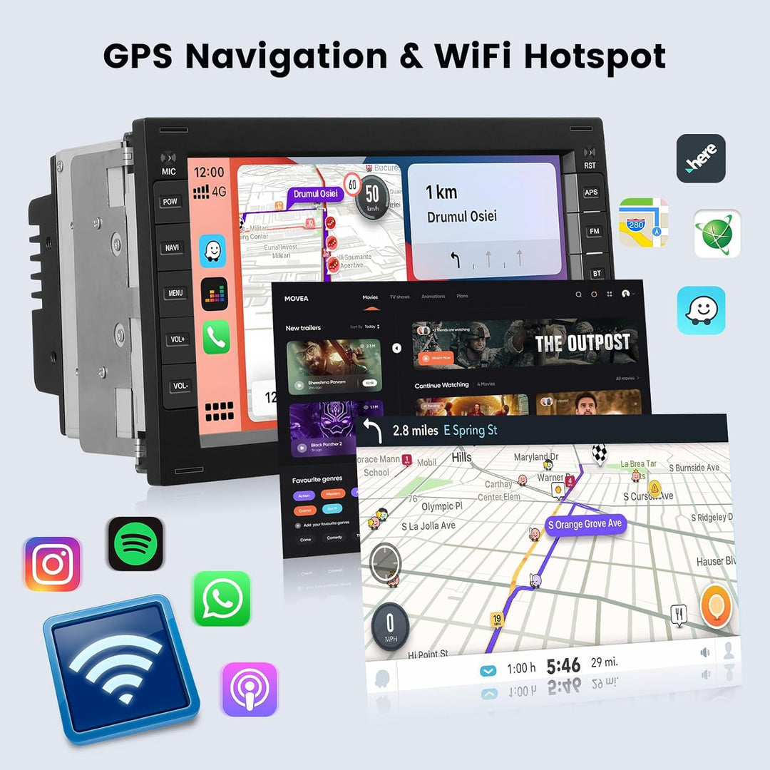 Hikity DAB/DAB+ 2+64G Android 15 Autoradio für VW Golf 5 6 Passat Polo Tiguan Touran Caddy Skod CarP