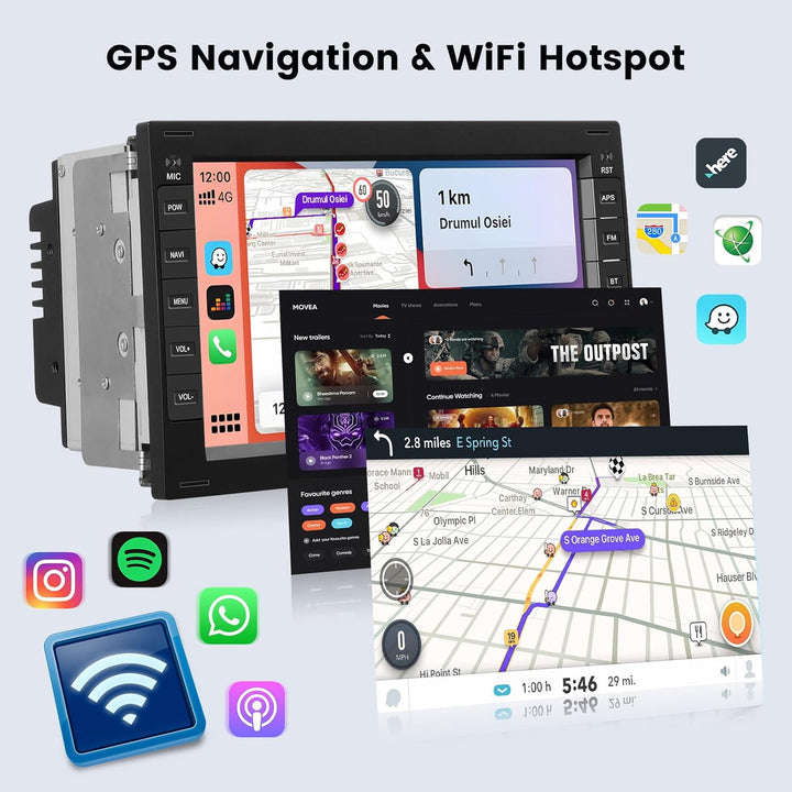 Hikity DAB/DAB+ 2+64G Android 15 Autoradio für VW Golf 5 6 Passat Polo Tiguan Touran Caddy Skod CarP