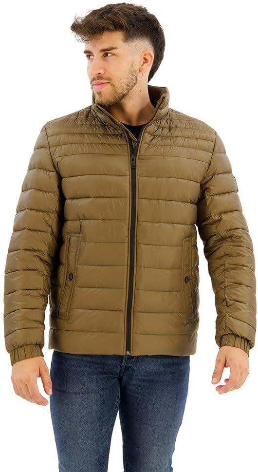 BOSS Herren Oden1 Wasserabweisende Steppjacke mit Logo-Aufnäher 46 Open Brown243, 46 Open Brown243