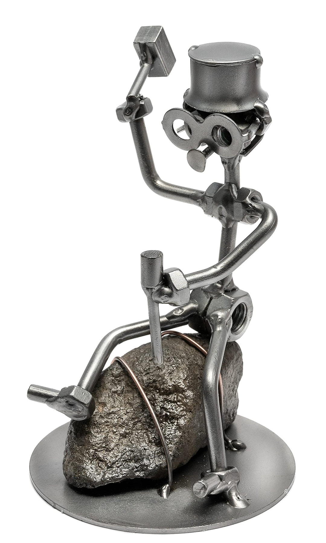 STEEMO Schraubenmännchen Steinmetz Handwerker Geschenk Metall-Deko 11x10x16 cm