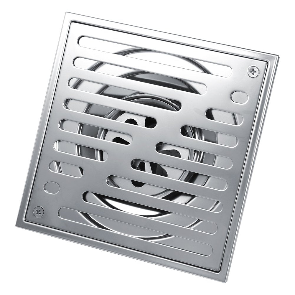 Fdit Bodenablauf,150 * 150mm Edelstahl Quadrat Geruchsneutral Badezimmer Bodenablauf Waste Gate Quad