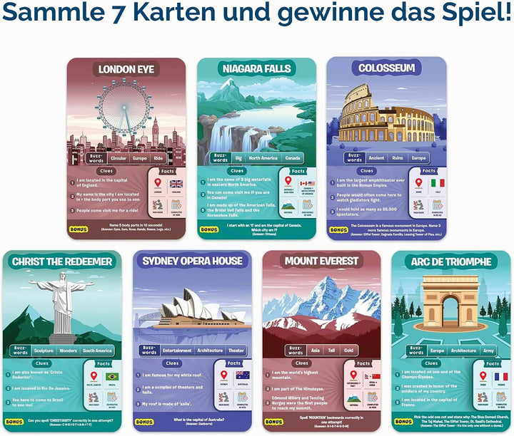 Skillmatics Guess in 10 Legendary Landmarks, Kartenspiel mit cleveren Fragen, extrem unterhaltsam fü