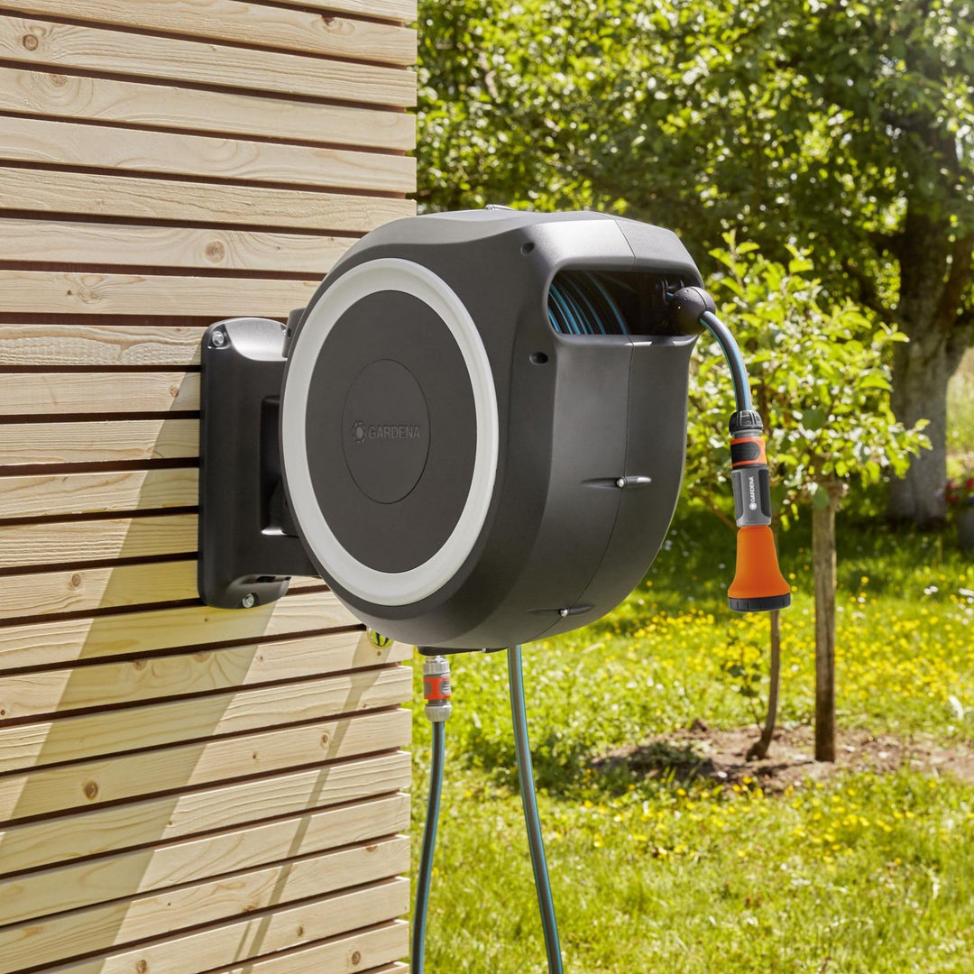 Gardena Wand-Schlauchbox RollUp L 30m Wandabroller für Garten