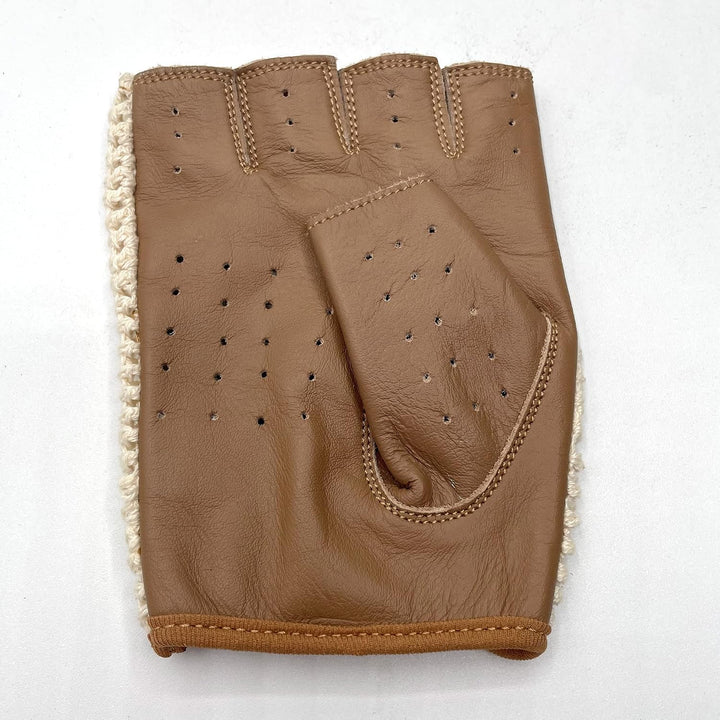 OMP OMPIP/747/M/S Tazio Retro-Lederhandschuhe Creme/braun, Grösse S S Braun, S Braun