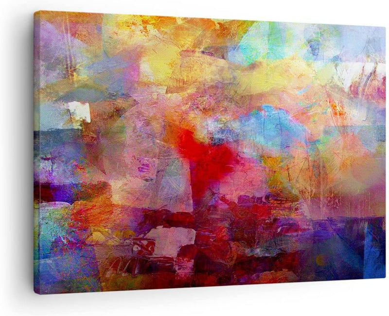 Bilder auf Leinwand Abstraktion modern Leinwandbild mit Rahmen 70x50cm Wandbilder Dekoration Wohnzim