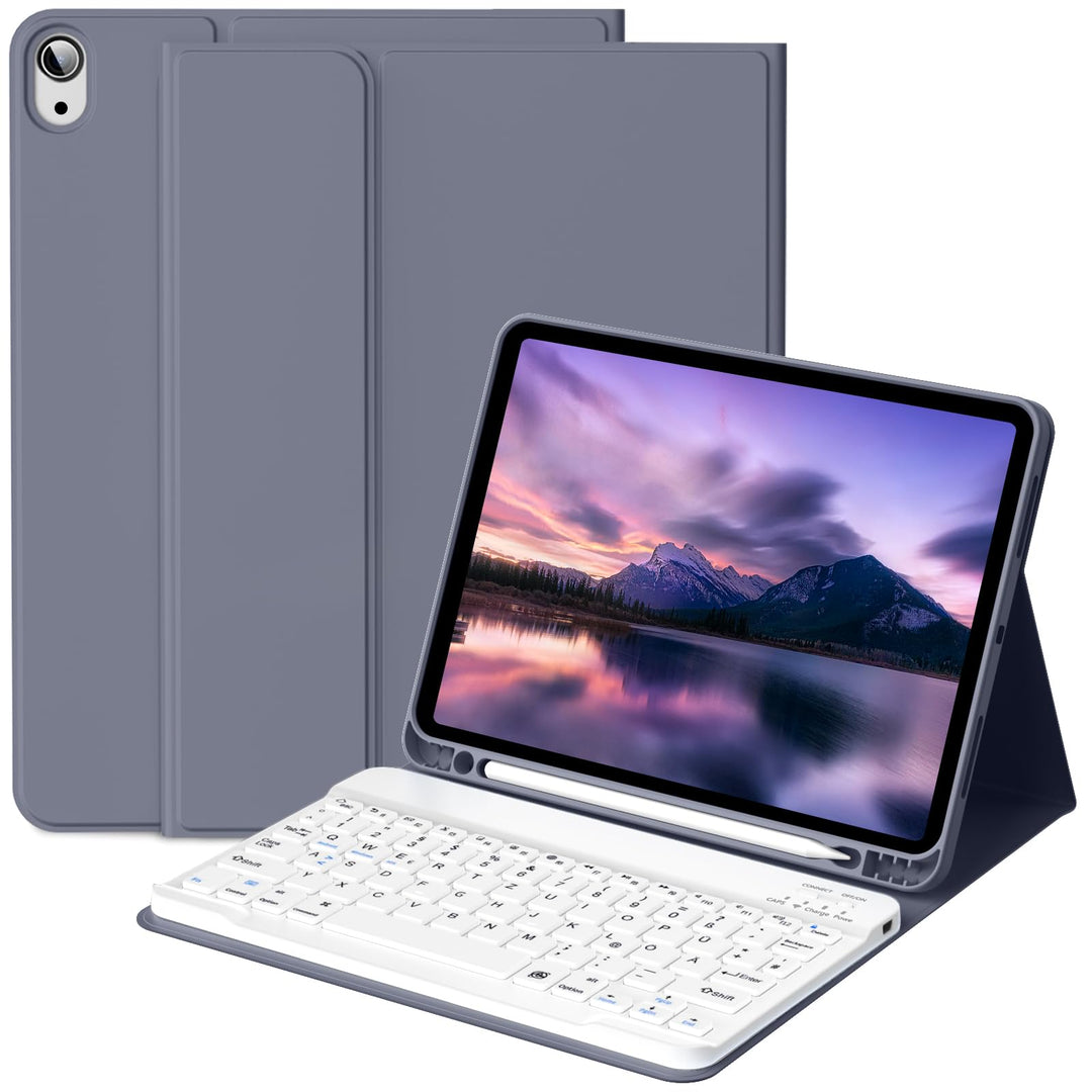 Hülle mit Tastatur für iPad A16 11.Generation 11 Zoll 2025, iPad 10. Generation 2022 10,9 Zoll, Blue