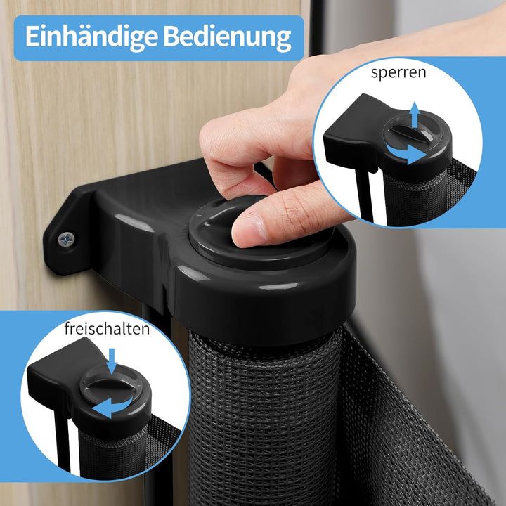 dearlomum Treppenschutzgitter Türschutzgitter Ausziehbar 0-300 cm,Baby Absperrgitter Schutzgitter Tr