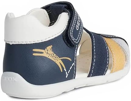 Geox Baby-Jungen B Elthan Boy Sandal 18 EU Navy Ochre, 18 EU Navy Ochre