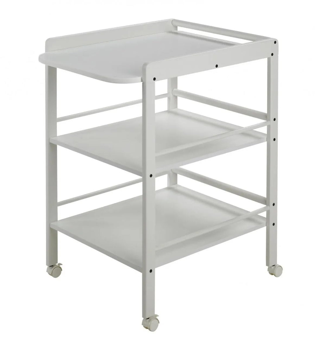 Geuther 4842 Wickelregal Clarissa Breite: 56 cm Wickeltisch 4 Feststellrollen mit Zwei Ablageflächen