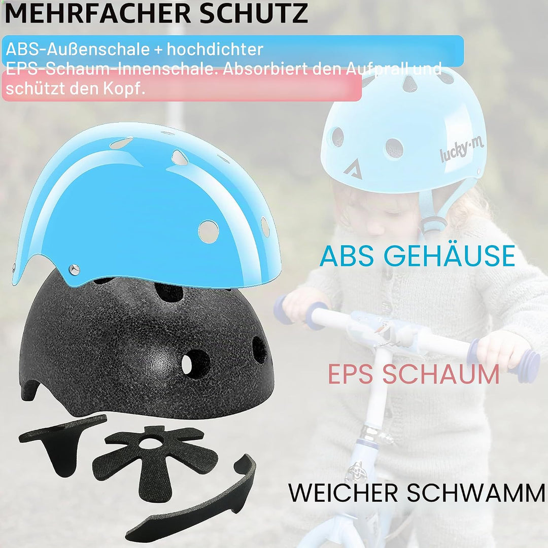 Kinderhelm mit Knieschützern, Ellbogenschützern, Handgelenkschützern für Skateboard, Radfahren, Hove