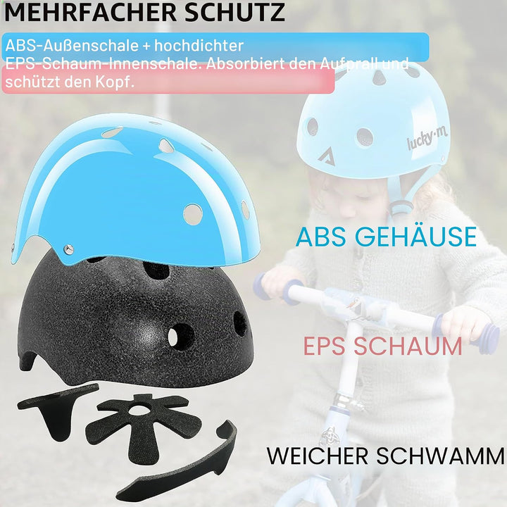 Kinderhelm mit Knieschützern, Ellbogenschützern, Handgelenkschützern für Skateboard, Radfahren, Hove