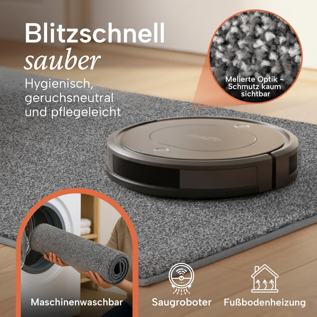 Blumtal Fussmatte 60x90 cm - Mikrofaser schmutzfangmatte 60x90 mit wasserdichter TPR-Rückseite - rut