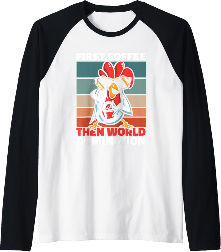 Retro Huhn Kaffee Sonnenbrille - Landwirte Vintage Henne Raglan