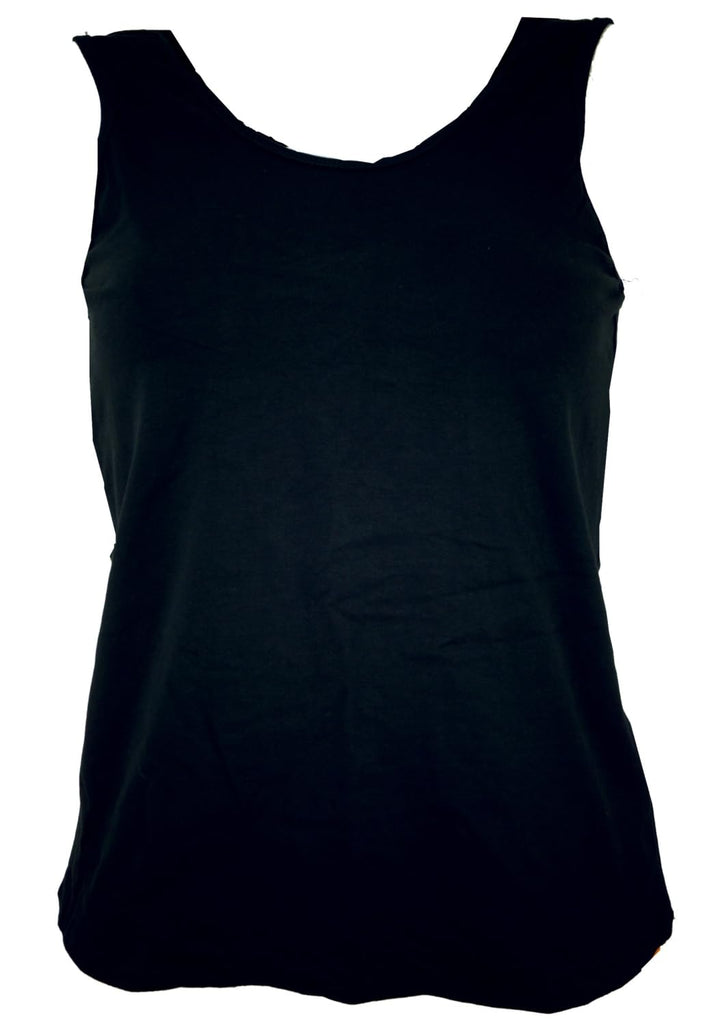 GURU SHOP Goa Psytrance Top, Pixi Top, Rückenfreies Boho Top, Damen 40 Schwarz, 40 Schwarz