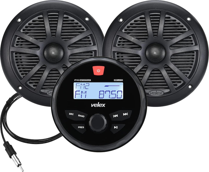 Wasserdicht Bluetooth Marine Stereo Lautsprecher 2 x 6.5 -Empfänger am DAB+ Radio für Streaming Musi