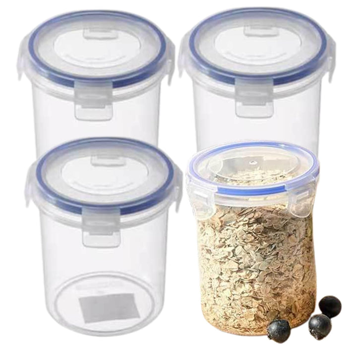 Übernachtung Hafer Jar 4PCS Plastikbehälter mit Deckel 16 Unzen Joghurtbecher über Nacht Hafer Behäl
